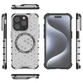 Калъф за iPhone 15 Pro Max - Techsuit - Honeycomb Shield MagSafe - Бял