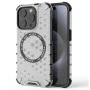 Калъф за iPhone 15 Pro Max - Techsuit - Honeycomb Shield MagSafe - Бял