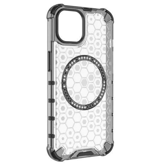 Калъф за iPhone 14 - Techsuit - HoneyComb Shield MagSafe - Бял