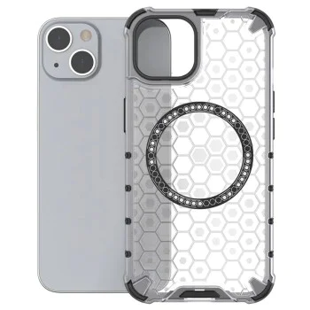 Калъф за iPhone 14 - Techsuit - HoneyComb Shield MagSafe - Бял