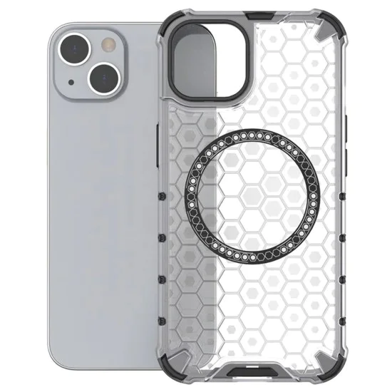 Калъф за iPhone 14 - Techsuit - HoneyComb Shield MagSafe - Бял