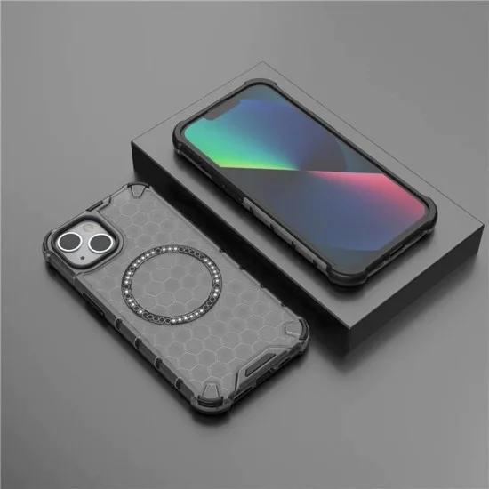 Калъф за iPhone 14 - Techsuit - HoneyComb Shield MagSafe - Черен