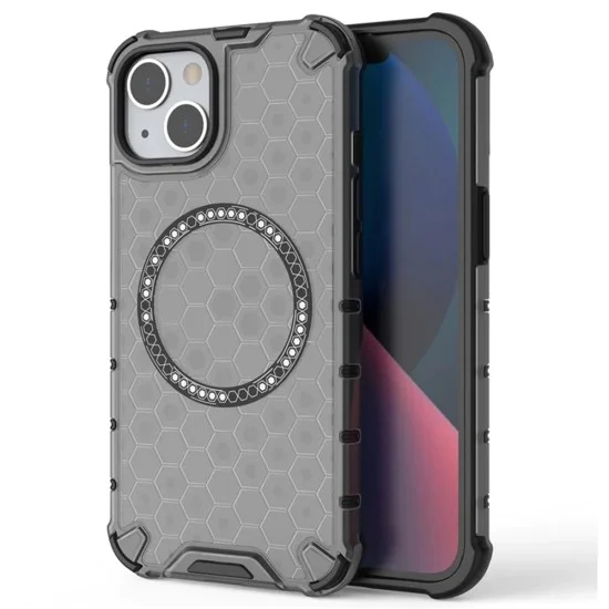 Калъф за iPhone 14 - Techsuit - HoneyComb Shield MagSafe - Черен