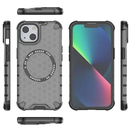 Калъф за iPhone 14 - Techsuit - HoneyComb Shield MagSafe - Черен
