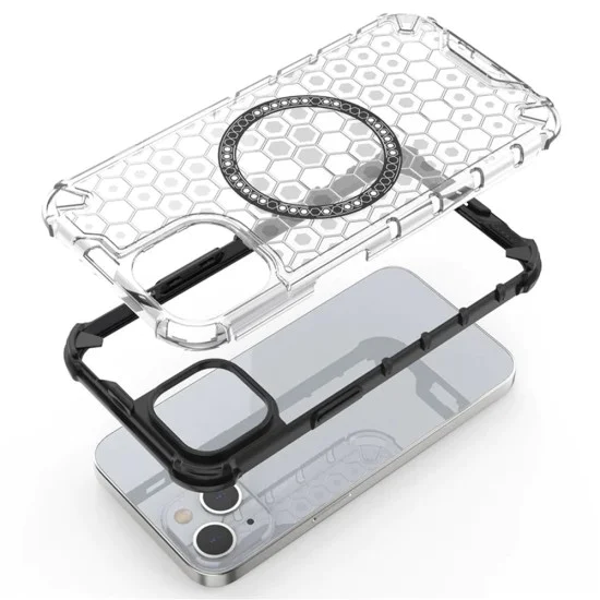 Калъф за iPhone 14 - Techsuit - HoneyComb Shield MagSafe - Черен