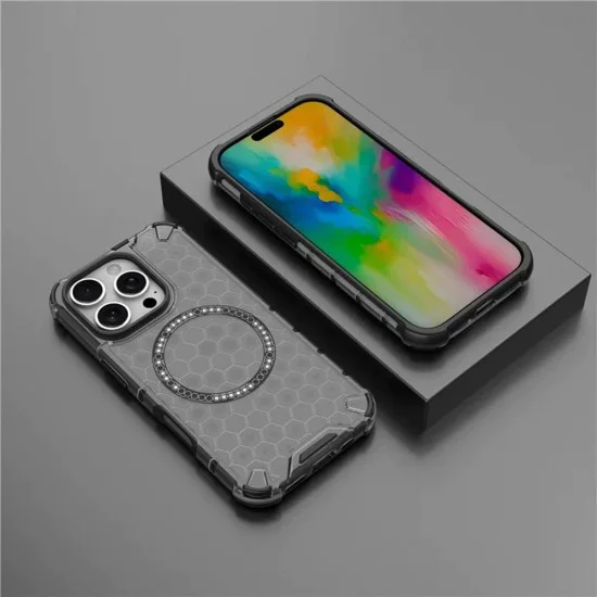 Калъф за iPhone 16 Pro - Techsuit - HoneyComb Shield MagSafe - Черен