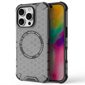 Калъф за iPhone 16 Pro - Techsuit - HoneyComb Shield MagSafe - Черен