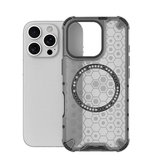 Калъф за iPhone 16 Pro - Techsuit - HoneyComb Shield MagSafe - Черен