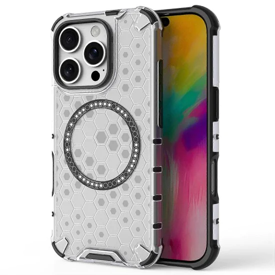Калъф за iPhone 16 Pro - Techsuit - Honeycomb Shield MagSafe - Бял