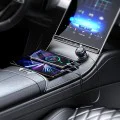 Acefast - Зарядно за кола (B13) - с прибиращ се кабел, USB, 2x Type-C, 53W, 70 + 15 см - Черно