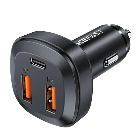 Acefast - Зарядно за кола (B9) - 2x USB, Type-C, Бързо зареждане, 66W, PD3.0, QC4+, Цинкова сплав - Черно