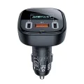 Acefast - Зарядно за кола (B5) - Бързо зареждане, OLED цифров дисплей, 2x Type-C, USB, 101W, цинкова сплав - черно