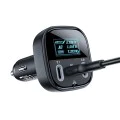 Acefast - Зарядно за кола (B5) - Бързо зареждане, OLED цифров дисплей, 2x Type-C, USB, 101W, цинкова сплав - черно