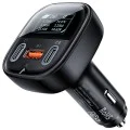 Acefast - Зарядно за кола (B5) - Бързо зареждане, OLED цифров дисплей, 2x Type-C, USB, 101W, цинкова сплав - черно