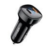 Acefast - Зарядно за кола (B4) - с дигитален дисплей, бързо зареждане, USB, Type-C, 66W - Черно