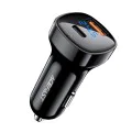 Acefast - Зарядно за кола (B4) - с дигитален дисплей, бързо зареждане, USB, Type-C, 66W - Черно