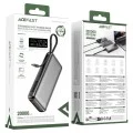 Външна батерия – Acefast (M22-20000) – с кабел, Type-C, 20000mAh, 74Wh, PD130W, двупосочно зареждане, LED дисплей – Черен