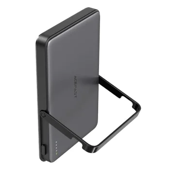 Външна батерия – Acefast (M16-5000) – магнитна, със стойка, USB-C порт, 5000mAh, PD18W, LED индикатор – Черен