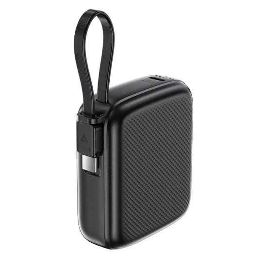 Външна батерия – Acefast (M15-10000) – с Type-C кабел + порт, 10000mAh, 38.5Wh, PD20W, LED индикатор – Черен