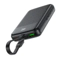 Външна батерия – Acefast (M13-10000) – с вграден кабел, Type-C, USB, 10000mAh, 38.5Wh, PD22.5W, LED дисплей – Черен