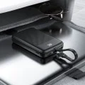 Външна батерия – Acefast (M13-10000) – с вграден кабел, Type-C, USB, 10000mAh, 38.5Wh, PD22.5W, LED дисплей – Черен