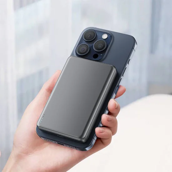 Външна батерия – Acefast (M12-10000) – магнитна, ултратънка, Type-C, 10000mAh, 38.7Wh, PD20W, LED индикатор – Черен