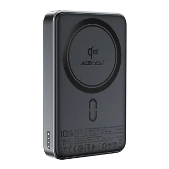 Външна батерия – Acefast (M11-10000) – магнитна, Type-C, 10000mAh, 38.5Wh, PD30W, сертифицирана Qi2, LED индикатор – Черен