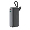 Външна батерия – Acefast (M7-10000) – с Type-C кабел, USB-C, USB, 10000mAh, 30W, цифров дисплей, устойчив на замърсяване – Черен