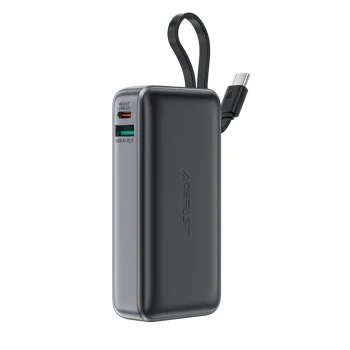 Външна батерия – Acefast (M7-10000) – с Type-C кабел, USB-C, USB, 10000mAh, 30W, цифров дисплей, устойчив на замърсяване – Черен