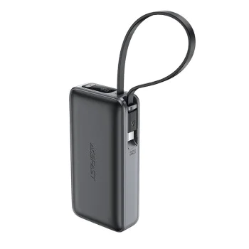 Външна батерия – Acefast (M7-10000) – с Type-C кабел, USB-C, USB, 10000mAh, 30W, цифров дисплей, устойчив на замърсяване – Черен