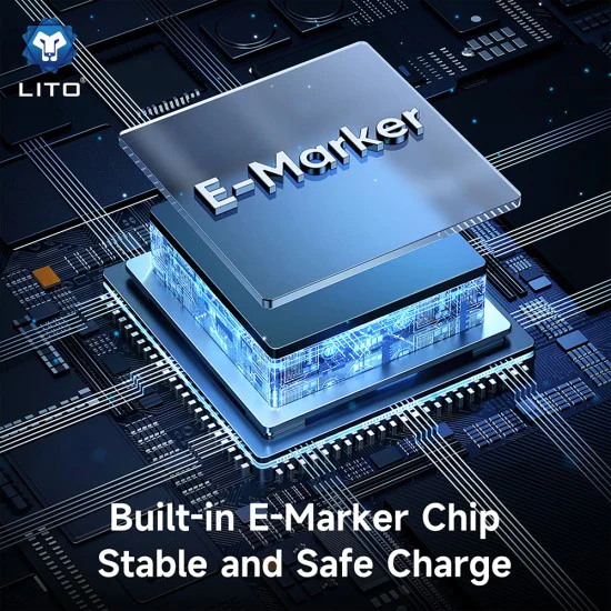 Lito - Кабел за данни (LD09CL) - Lightning към Type-C, 36W високоскоростно зареждане, LED дисплей, 1.2 м - Черен