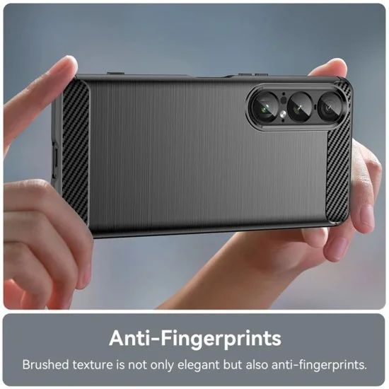 Калъф за Sony Xperia 1 VII - Techsuit - Carbon Silicone - Черен