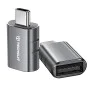 Techsuit - Премиум OTG адаптер SlateVolt (A10) - USB 3.0 към Type-C, 5Gbps, 3A, цинкова сплав, поддръжка за Thunderbolt 3 - сив