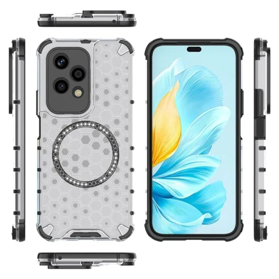 Калъф за Honor 200 Lite - Techsuit - Honeycomb Shield MagSafe - Бял