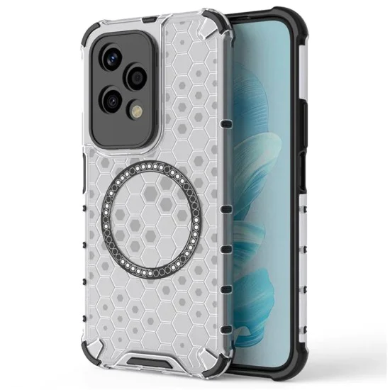 Калъф за Honor 200 Lite - Techsuit - Honeycomb Shield MagSafe - Бял