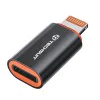 Techsuit - Премиум OTG адаптер HyperPort (A3) - Type-C мъжки към Lightning женски, PD20W, конвертор за iPhone - черен / оранжев