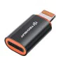 Techsuit - Премиум OTG адаптер HyperPort (A3) - Type-C мъжки към Lightning женски, PD20W, конвертор за iPhone - черен / оранжев