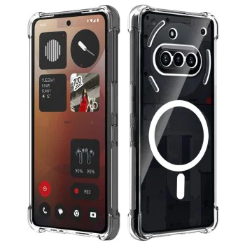 Калъф за Nothing Phone (3a) - Techsuit - Удароустойчив Clear Siliconeов MagSafe - Прозрачен