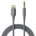 Techsuit - Премиум кабелен адаптер SoundFleX (AC5) - Lightning към 3.5 мм жак, Hi-Fi качество, силиконов гел - сив