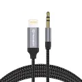 Techsuit - Премиум кабелен адаптер SoundShell (AC10) - iOS към 3.5 мм жак, 16bit/48Khz, 1.5 м - Сив