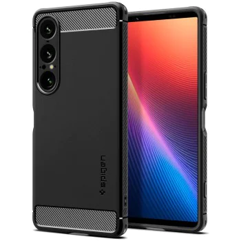 Калъф за Sony Xperia 1 VII - Spigen - Rugged Armor - Матирано Черен