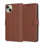 Калъф за iPhone 15 Plus - Кожено Протектор - Кафяв