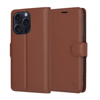 Калъф за iPhone 15 Pro - Кожено Протектор - Кафяв