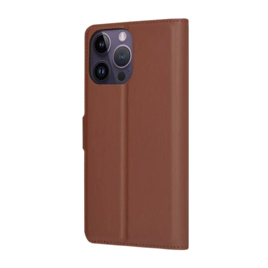 Калъф за iPhone 14 Pro Max - Leather Folio - Brown