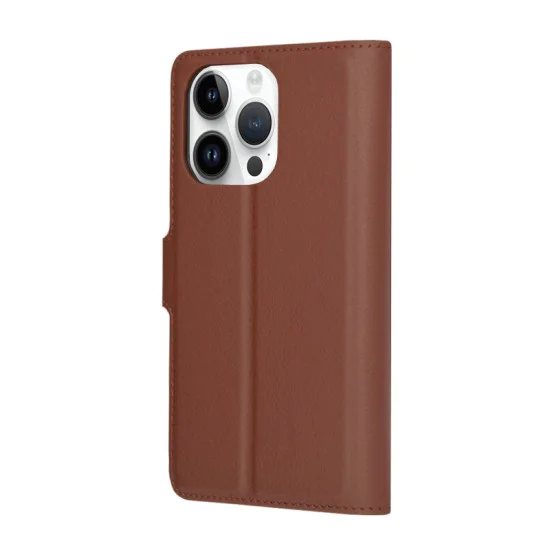 Калъф за iPhone 14 Pro - Кожено Протектор - Кафяв