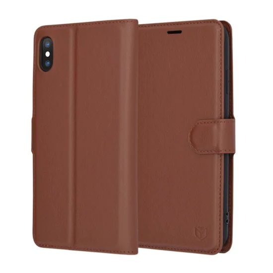 Калъф за iPhone XS Max - Leather Folio - Brown