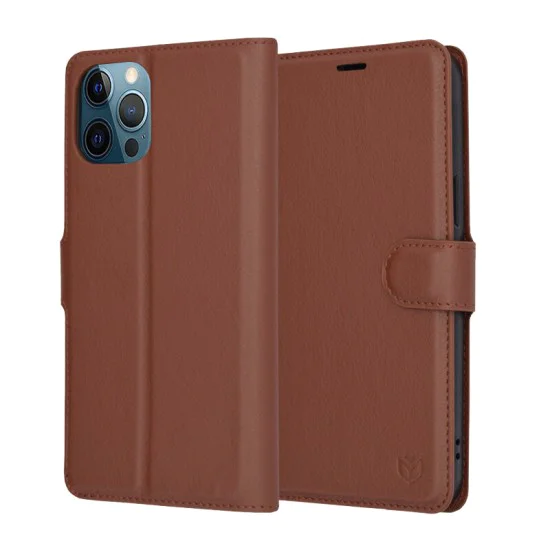 Калъф за iPhone 12 Pro Max - Leather Folio - Brown