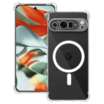 Калъф за Google Pixel 9 Pro XL - Techsuit - Удароустойчив Clear Silicone MagSafe - Прозрачен