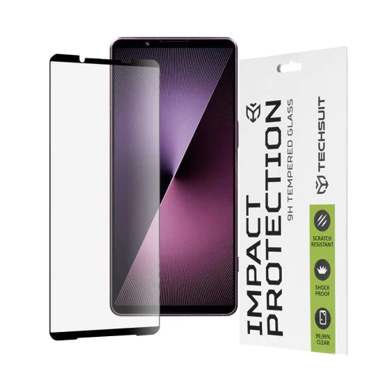 Протектор за Sony Xperia 1 VII - Techsuit - 111D Full Cover / Full Glue Glass - Черен