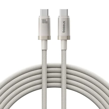 Baseus - Кабел за данни Титан (P10378100G21-01) - USB-C към Type-C, 100W, Бързо зареждане, 480Mbps, 2 м - Galaxy Титан Златен